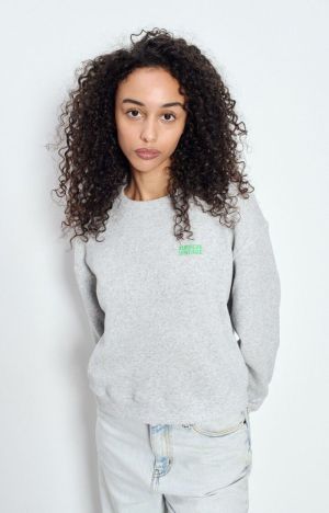 SWEAT ML COL ROND  GRIS