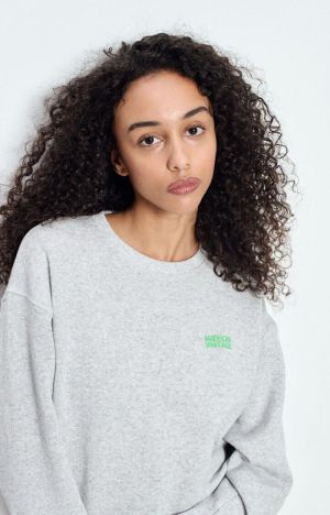 SWEAT ML COL ROND  GRIS