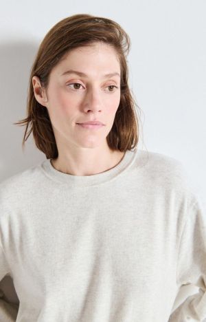 YPAWOOD T-SHIRT COL BATEAU GRIS CHINE