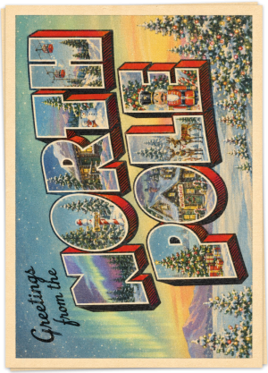 GREETINGS NORTH POLE VINTAGE 
