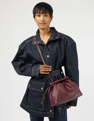 KIKI MIDI -DARK CHERRY SOFT GRAIN LEATHER DARK CHERRY