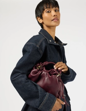 KIKI MIDI -DARK CHERRY SOFT GRAIN LEATHER DARK CHERRY