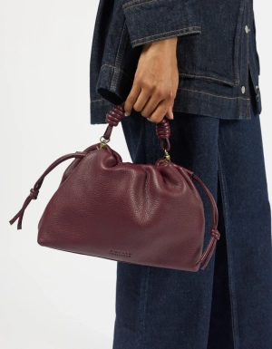 KIKI MIDI -DARK CHERRY SOFT GRAIN LEATHER DARK CHERRY