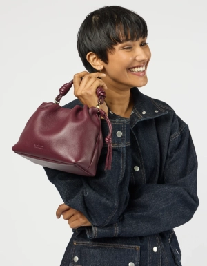 KIKI MINI -DARK CHERRY SOFT GRAIN LEATHER DARK CHERRY