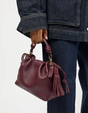 KIKI MINI -DARK CHERRY SOFT GRAIN LEATHER DARK CHERRY