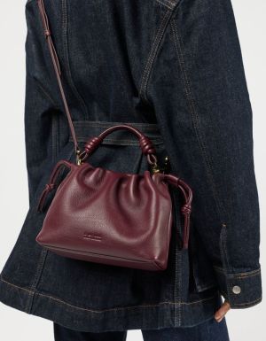 KIKI MINI -DARK CHERRY SOFT GRAIN LEATHER DARK CHERRY