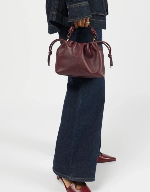 KIKI MINI -DARK CHERRY SOFT GRAIN LEATHER DARK CHERRY