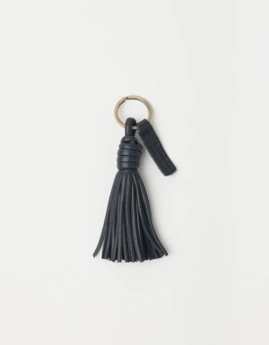 TASSEL BAG CHARM - UNIVERSE BLUE SOFT GRAIN LEATHER UNIVERSE BLUE