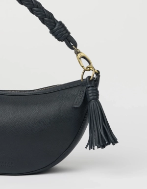 TASSEL BAG CHARM - UNIVERSE BLUE SOFT GRAIN LEATHER UNIVERSE BLUE