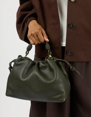 KIKI MIDI -MOSS SOFT GRAIN LEATHER MOSS