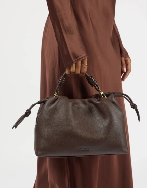 KIKI MIDI -CHOCOLATE SOFT GRAIN LEATHER CHOCOLATE