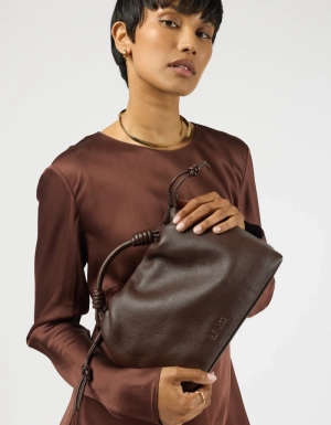 KIKI MIDI -CHOCOLATE SOFT GRAIN LEATHER CHOCOLATE