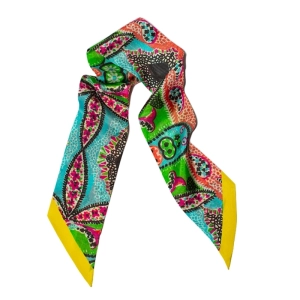PAISLEY BLAUWE SKINNY ZIJDEN TWILLY BLAUW