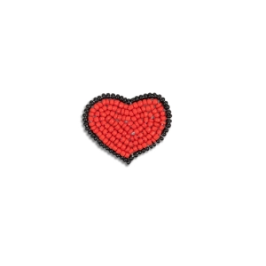 RODE HART BROCHE ROOD