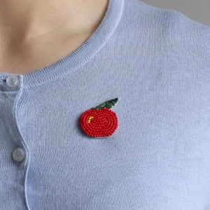 RODE APPEL BROCHE ROOD