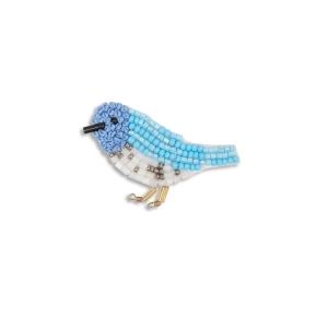 BLAUWE VOGEL BROCHE 