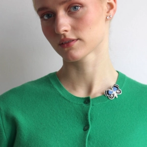 BLAUWE VLINDER BROCHE 